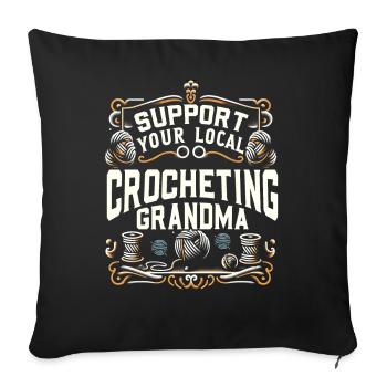 Crochet Crochet Crochet Fil Tricot Vêtements - Housse de coussin décorative 45 x 45 cm - noir - Devant