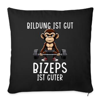 Gym Tshirt Funny Fitness Workout Gym - Sofa pillowcase 17,3'' x 17,3'' (45 x 45 cm) - black - Front