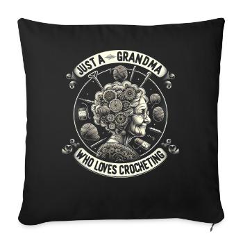Crochet Crochet Fil Tricot Vêtements - Housse de coussin décorative 45 x 45 cm - noir - Devant