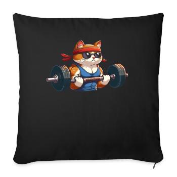 Gym Tshirt Funny Fitness Workout Gym - Sofa pillowcase 17,3'' x 17,3'' (45 x 45 cm) - black - Front