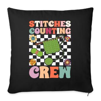 Quotes for crochet, crochet crochet, yarn knitting - Sofa pillowcase 17,3'' x 17,3'' (45 x 45 cm) - black - Front