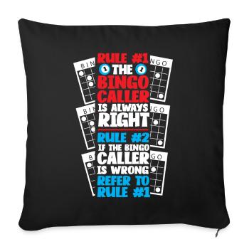 Règle du joueur de bingo #1 Le bingo - Housse de coussin décorative 45 x 45 cm - noir - Devant
