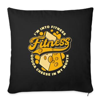 Je Suis Dans Le Gouda Fitness Dans Ma Bouche Maker Queso - Housse de coussin décorative 45 x 45 cm - noir - Devant
