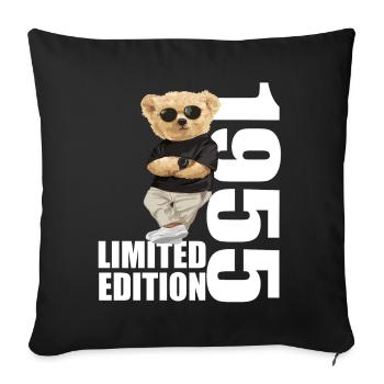 Édition limitée 1955 ours ours anniversaire 1955 - Housse de coussin décorative 45 x 45 cm - noir - Devant