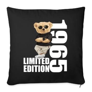 Édition limitée 1965 ours ours anniversaire 1965 - Housse de coussin décorative 45 x 45 cm - noir - Devant