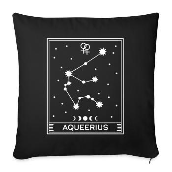 Aqueerius Lesbisch - Sofakissenbezug 45 x 45 cm - Schwarz - Vorne