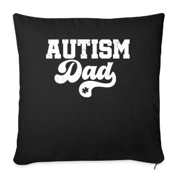 Papa autiste - Housse de coussin décorative 45 x 45 cm - noir - Devant