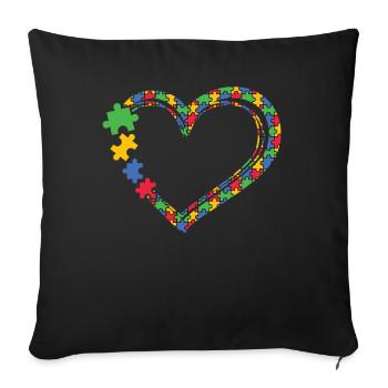 Autism Awareness Day Autistic Gift - Sofa pillowcase 17,3'' x 17,3'' (45 x 45 cm) - black - Front