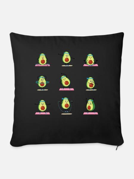 Avocado - Sofakissenbezug 45 x 45 cm - Schwarz