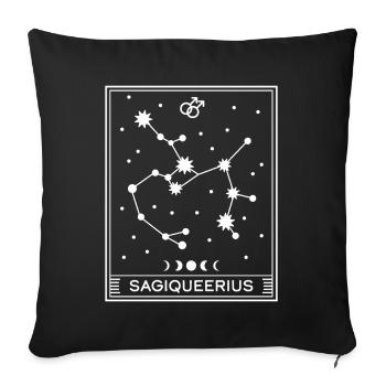 Sagiqueerius Male - Sofa pillowcase 17,3'' x 17,3'' (45 x 45 cm) - black - Front