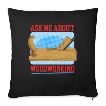 Travail du bois artisanat charpentier charpentier cadeau - Housse de coussin décorative 45 x 45 cm - noir - Devant