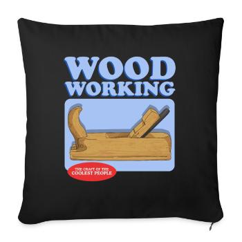 Menuiserie charpentier amélioration de l’habitat amateur cadeau - Housse de coussin décorative 45 x 45 cm - noir - Devant