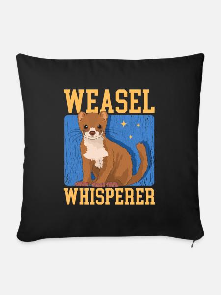 Wiesel Mauswiesel Hermännchen Geschenk - Sofakissenbezug 45 x 45 cm - Schwarz