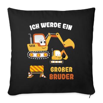 Announcing offspring | I'm going to be a big brother in 2025 - Sofa pillowcase 17,3'' x 17,3'' (45 x 45 cm) - black - Front