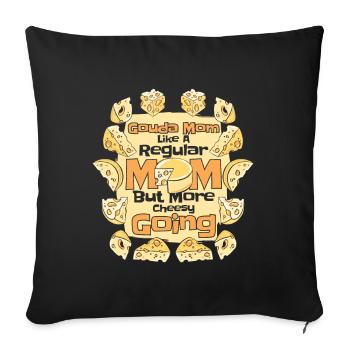 Gouda Maman Plus Fromagère Fromage Queso - Housse de coussin décorative 45 x 45 cm - noir - Devant
