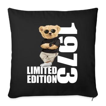 Limited Edition 1973 Bär Bären Geburtstag 1973 - Sofakissenbezug 45 x 45 cm - Schwarz - Vorne