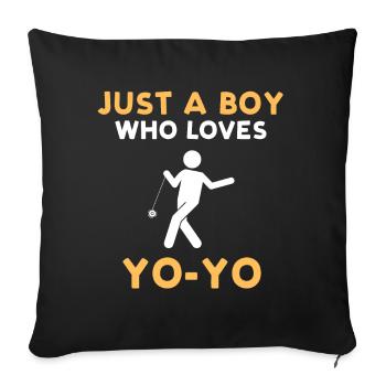 Just A Boy Who Loves Yoyo - Sofa pillowcase 17,3'' x 17,3'' (45 x 45 cm) - black - Front