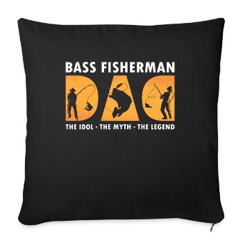 Bass Fisherman Papa L’idole L’achigan à grande bouche - Housse de coussin décorative 45 x 45 cm - noir - Devant