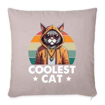 Coolest Cat - Sofa pillowcase 17,3'' x 17,3'' (45 x 45 cm) - light taupe - Front