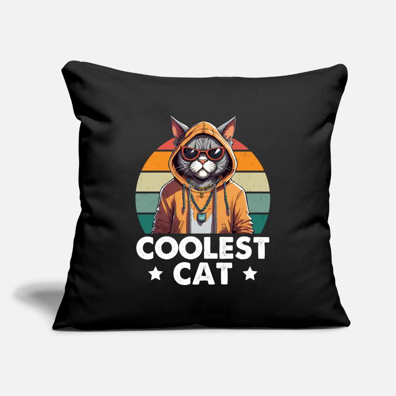 Le chat le plus cool Housse de coussin décorative 45 x 45 cm