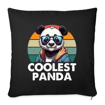 Le panda le plus cool - Housse de coussin décorative 45 x 45 cm - noir - Devant