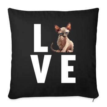 Sphynx Kätzchen Sphynx Katze - Sofakissenbezug 45 x 45 cm - Schwarz - Vorne