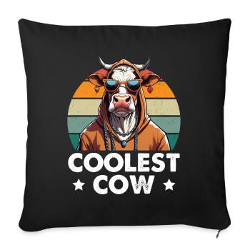 La vache la plus cool - Housse de coussin décorative 45 x 45 cm - noir - Devant