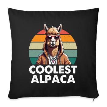 Coolest Alpaca - Sofa pillowcase 17,3'' x 17,3'' (45 x 45 cm) - black - Front