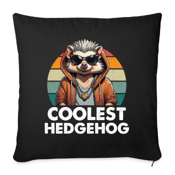 Le hérisson le plus cool - Housse de coussin décorative 45 x 45 cm - noir - Devant
