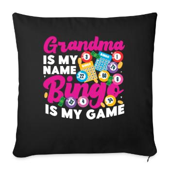 Bingo Player Grandma Grandma Is My - Sofa pillowcase 17,3'' x 17,3'' (45 x 45 cm) - black - Front