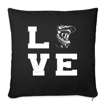 Cyclistes Hommes Femmes Cyclisme VTT VTT - Housse de coussin décorative 45 x 45 cm - noir - Devant