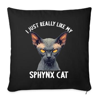 Sphynx Kätzchen Sphynx Katze - Sofakissenbezug 45 x 45 cm - Schwarz - Vorne