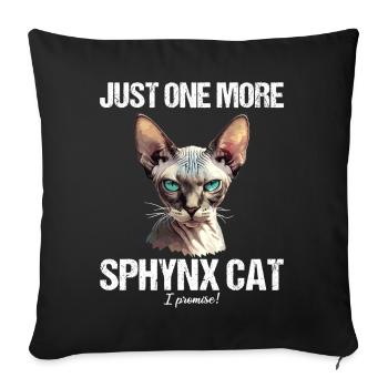 Sphynx Kitten Sphynx Cat - Sofa pillowcase 17,3'' x 17,3'' (45 x 45 cm) - black - Front