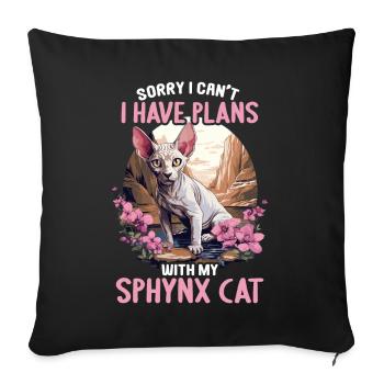 Sphynx Kitten Sphynx Cat - Sofa pillowcase 17,3'' x 17,3'' (45 x 45 cm) - black - Front