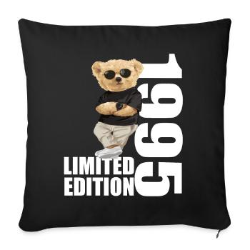 Édition limitée 1995 Ours ours anniversaire 1995 - Housse de coussin décorative 45 x 45 cm - noir - Devant