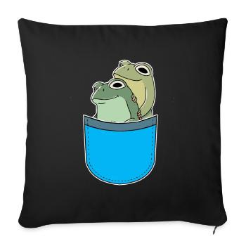 Poches : Grenouilles, Grenouille, Amphibien, Crapauds - Housse de coussin décorative 45 x 45 cm - noir - Devant