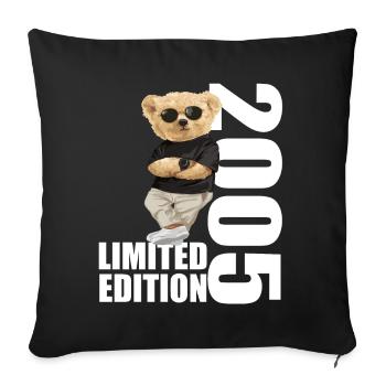 Édition limitée 2005 Ours Ours Anniversaire 2005 - Housse de coussin décorative 45 x 45 cm - noir - Devant