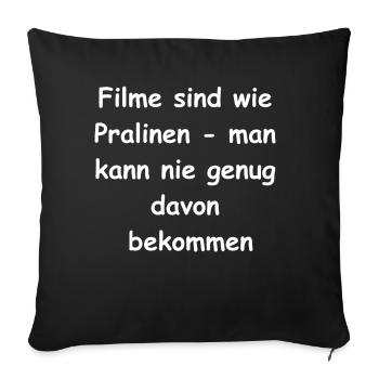 Cadeau de soirée cinéma - Housse de coussin décorative 45 x 45 cm - noir - Devant