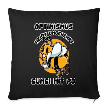 Optimism Unfair Sumsi With Po Bee Beekeeper - Sofa pillowcase 17,3'' x 17,3'' (45 x 45 cm) - black - Front