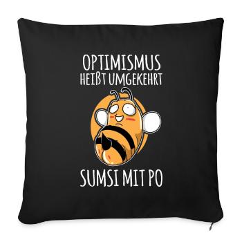 Optimism Unfair Sumsi With Po Bee Beekeeper - Sofa pillowcase 17,3'' x 17,3'' (45 x 45 cm) - black - Front