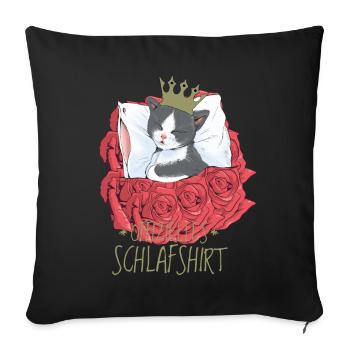 Chat Prince Roses Chats endormis Chaton - Housse de coussin décorative 45 x 45 cm - noir - Devant