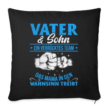 Father & Son Strong & Hilarious Together - Sofa pillowcase 17,3'' x 17,3'' (45 x 45 cm) - black - Front