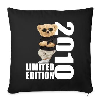 Édition limitée 2010 Ours Ours Anniversaire 2010 - Housse de coussin décorative 45 x 45 cm - noir - Devant