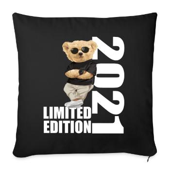 Édition Limitée 2021 Ours Ours Anniversaire 2021 - Housse de coussin décorative 45 x 45 cm - noir - Devant