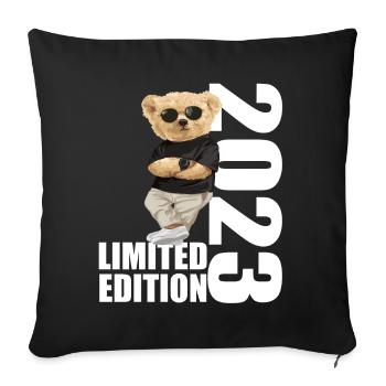 Édition limitée 2023 Ours Ours Anniversaire 2023 - Housse de coussin décorative 45 x 45 cm - noir - Devant
