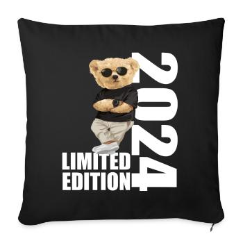 Limited Edition 2024 Bear Bears Birthday 2024 - Sofa pillowcase 17,3'' x 17,3'' (45 x 45 cm) - black - Front