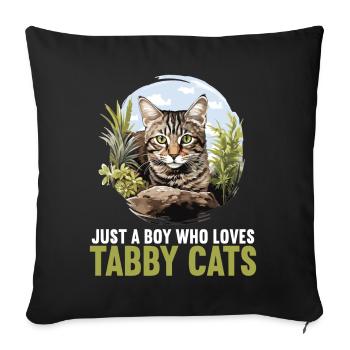 Tabby Kätzchen Tabby Katze - Sofakissenbezug 45 x 45 cm - Schwarz - Vorne
