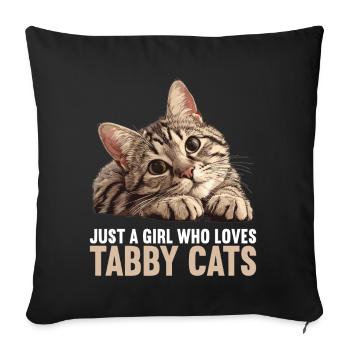 Tabby Kätzchen Tabby Katze - Sofakissenbezug 45 x 45 cm - Schwarz - Vorne