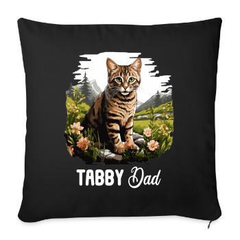 Chaton tigré chat tigré - Housse de coussin décorative 45 x 45 cm - noir - Devant