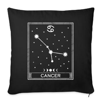 Cancer Star Sign - Sofa pillowcase 17,3'' x 17,3'' (45 x 45 cm) - black - Front